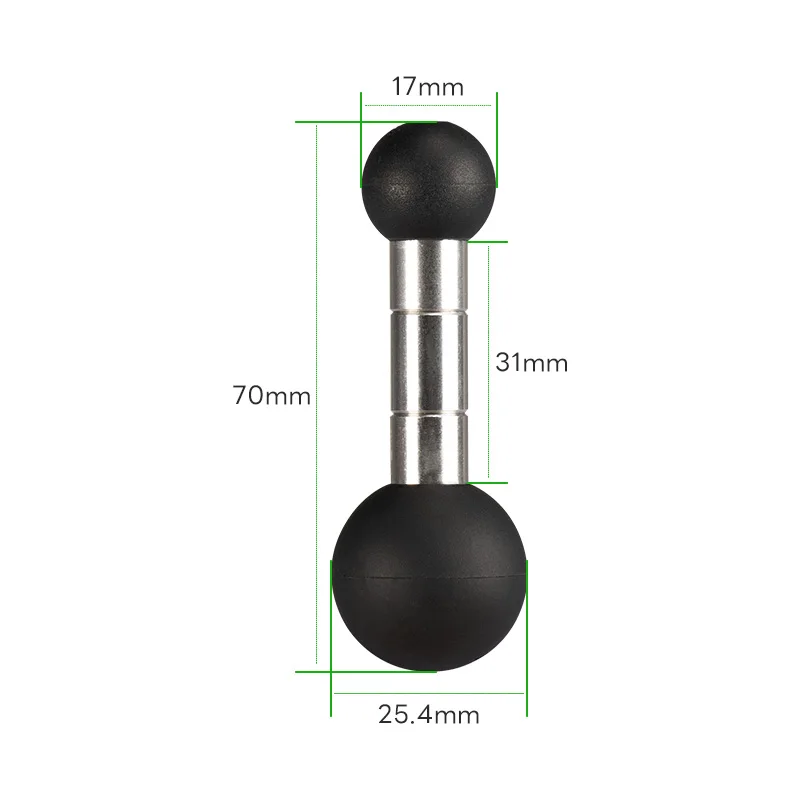 FANAUE Double Ball Mount Adapter 1 Inch to 17mm 25mm Composite Extension Ball Compatible with Double Socket Arm for RAM Mounts