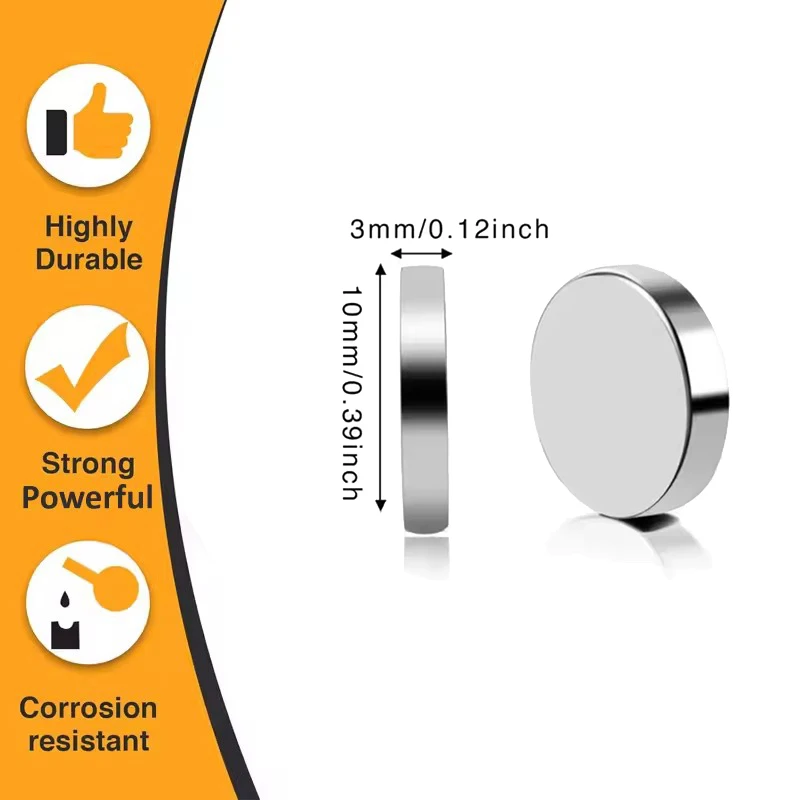 10x3 Small Round Fridge Magnets Super Strong Magnetic Powerful Magnet for Building Scientific Craft Office Whiteboard Home Decor