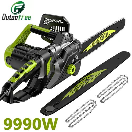 220V 9990W 강력한 전원 절단 도구 전기 전기 톱 체인 톱 12/16 인치 목재 커터 로깅 전기 톱 정원 도구