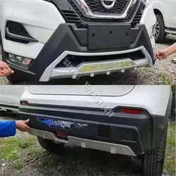 For Nissan Qashqai J11 2019-2021 Abs Chrome Front+rear Bumper Cover Trim Protective Car Styling