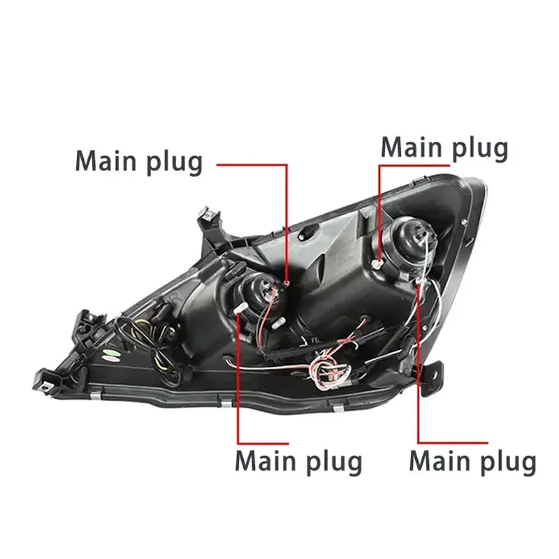 Suitable for 2003-2007 Honda 7th generation Accord headlight assembly modified angel eye LED lens xenon headlight