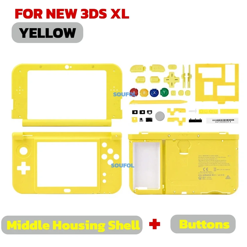 DIY Housing Shell Kit For New 3DS XL LL Replacement Case Middle Frame ABXY Buttons Battery Cover Game Console Repair Accessories