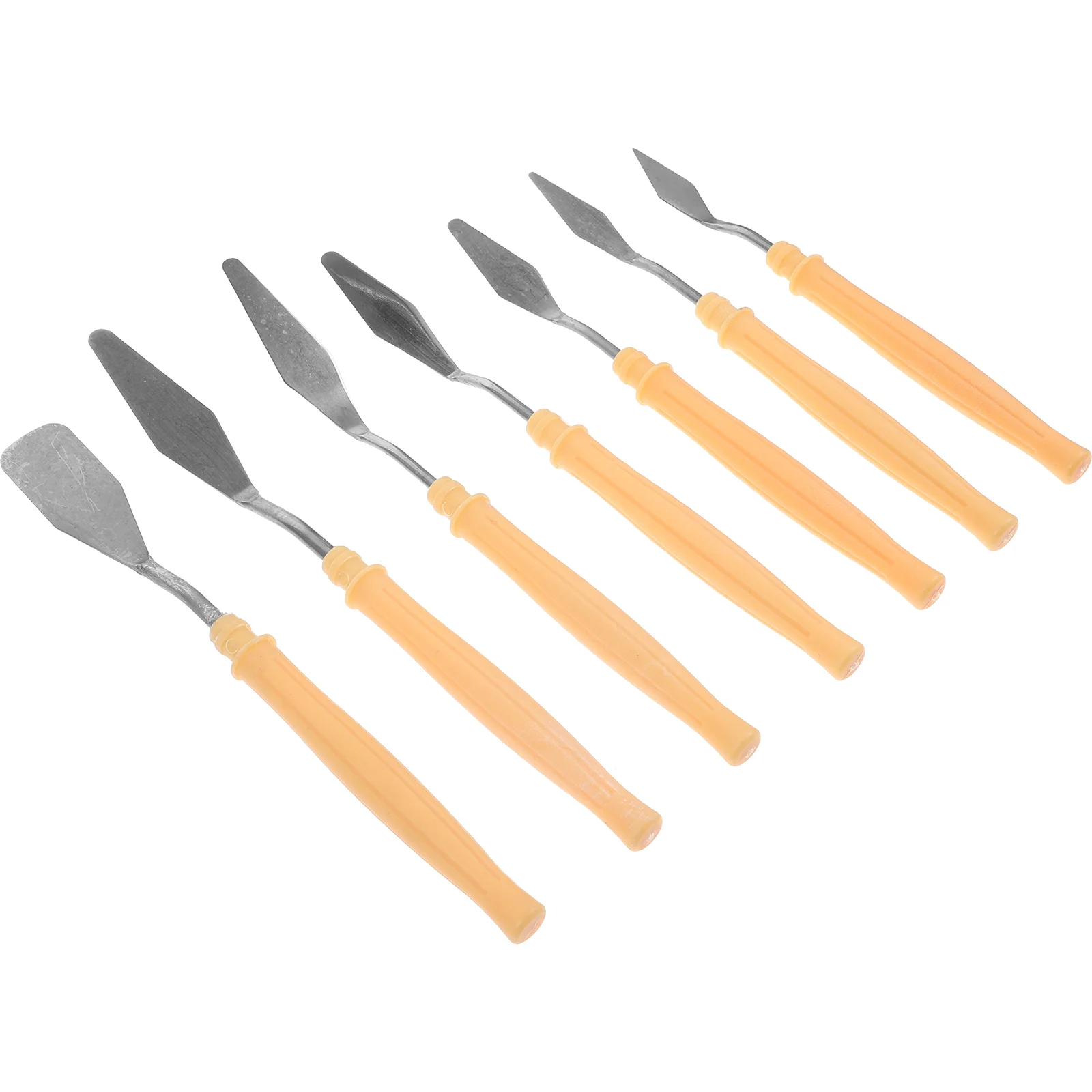 7 Pcs Oil Painting Knife Set Tools Drawing Spatula Handle Stainless Steel Color Mixing Spatulas Trowel