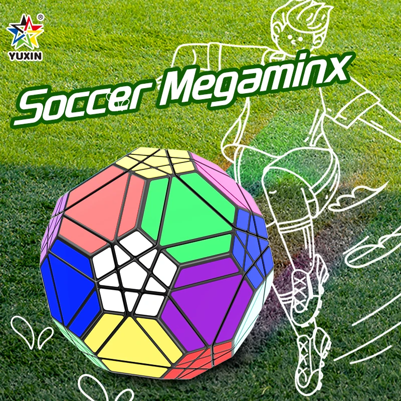 Yuxin Calcio Megaminx YuXin Adesivo cubo di calcio a 20 assi Cubo magico Profensione Puzzle Giocattoli Regalo per bambini Cubo Magico