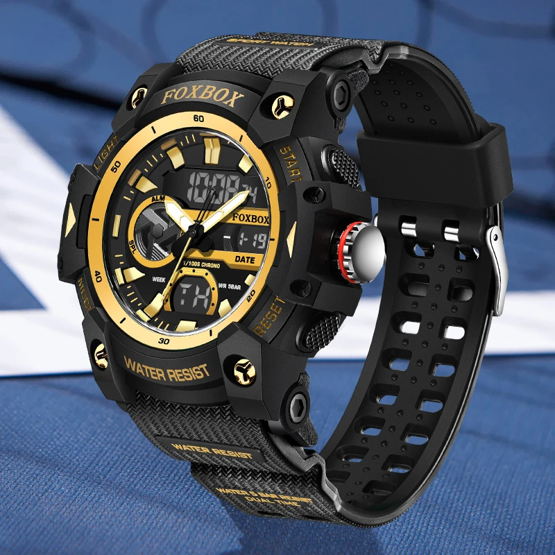 New Fashion LIGE Brand Foxbox Electronic Watches for Men Military Sport Alarm Waterproof Chronograph Quartz Clocks Digital Watch