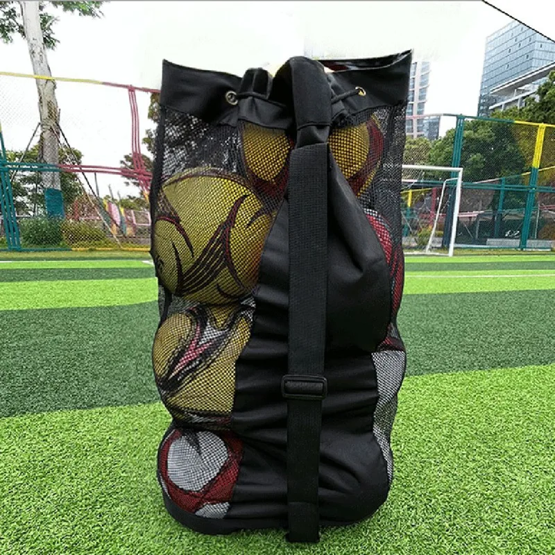 Football Storage Bag Mesh Capacity Adjustable Waterproof Basketball Volleyball Carrying Gym Carrying Balls Bag Easy To Use