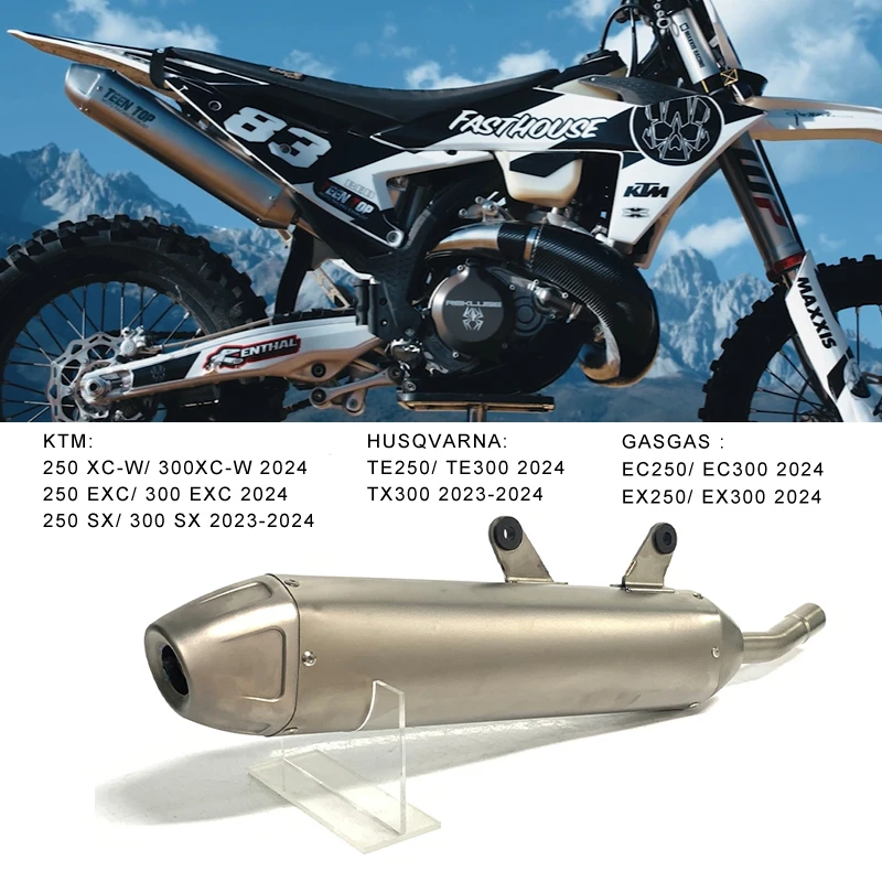 

Dirt Bike Exhaust Pipe For KTM 250XC-W 300XC-W Exhaust Muffler For Husqvarna TE250 TE300 TX300 Slip-on Exhaust 2024 Racing Elbow