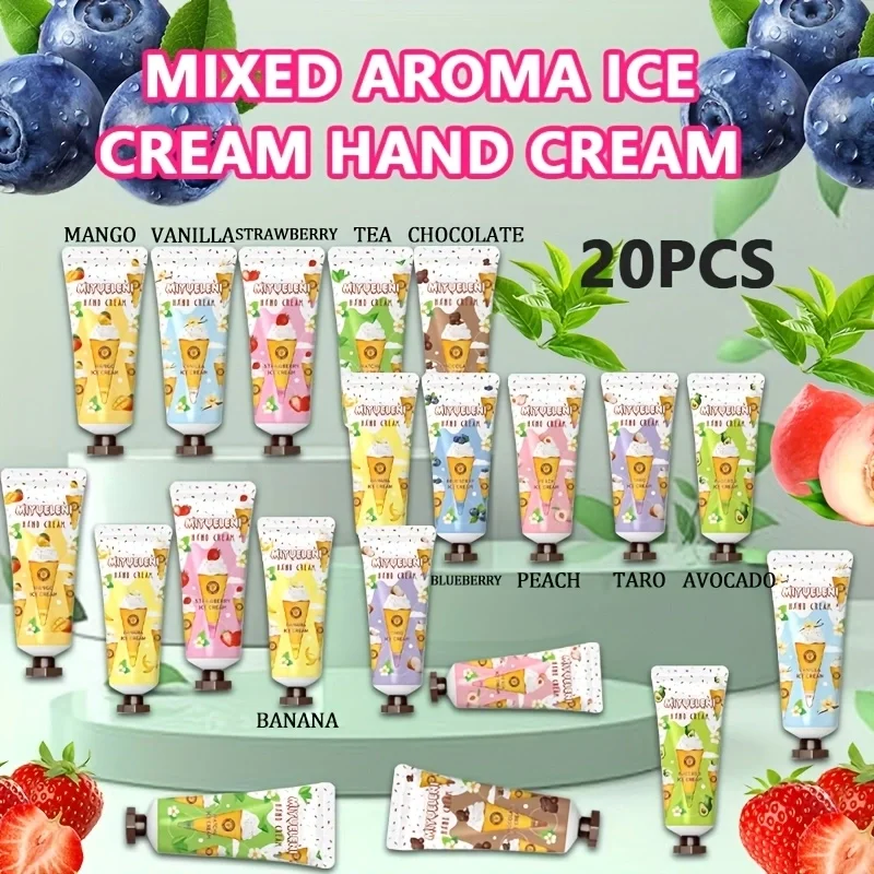 20 Pack Fruit Hand Cream, Dry and Cracked Hand Care Moisturizing and Nourishing the Hands, Suitable for All Skin Types