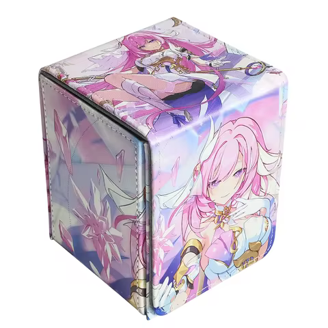 Anime Card Deck Box for MTG Card Deck Box Storage Holds 100+ Cards Leather Printing Magnetic Closure Card Storage for PTCG/TCG
