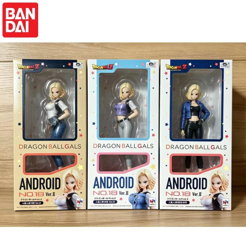 In Stock! 100%Original Bandai Megahouse Dragon Ball Gals Android 18 Ver. Ver.II Ver.III Anime Figures Models Toys Gifts