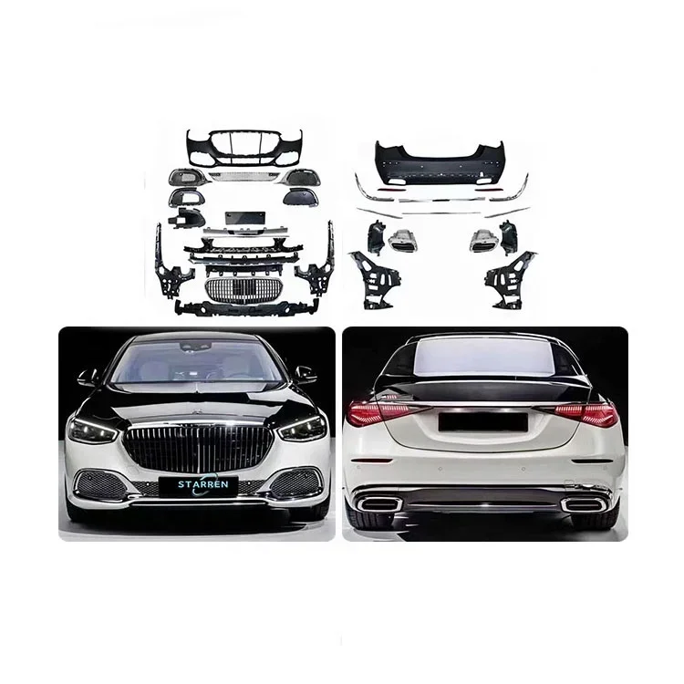 W223 S-Class upgraded S680 body kit for Mercedes-Benz  Maybach front and rear bumpers Front Grille