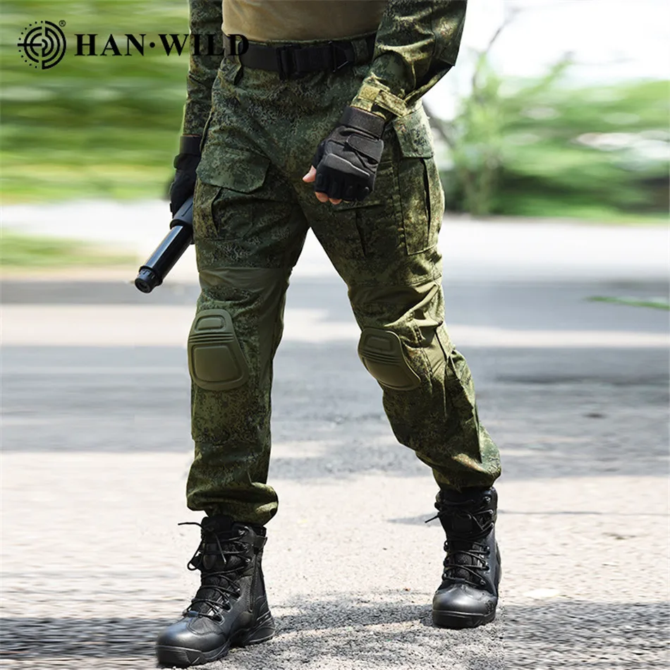 HANWILD G3 Tactical Pants Outdoor Anti Tear Waterproof Cargo Pants Men Multi pocket Training Commuter Hiking Camouflage Trouser