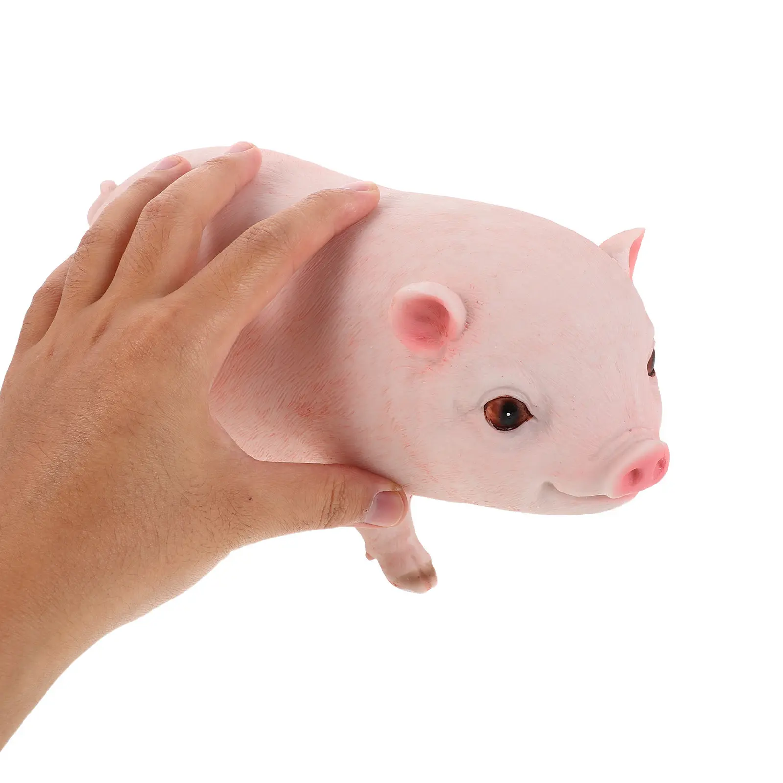 1Pair Mini Resin Pig Garden Ornament Set Realistic Farm Animal Decor Outdoor Patio Indoor Tabletop Cute Animal Resin Sculpture
