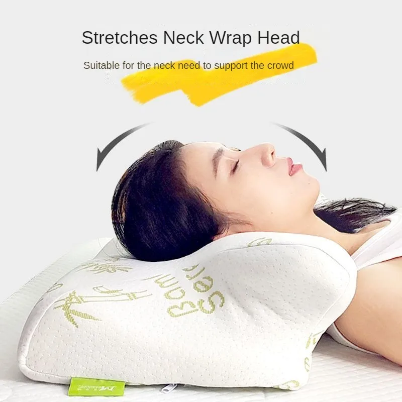 

Memory Cotton Cervical Pillow for Cervical Butterfly Sleeping Pillow Core Neck Pillow for Preventing Stiff Neck Healthy Headrest