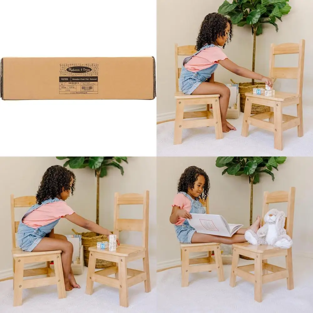 

Пара деревянных стульев – светлые предметы мебели для игровой комнаты