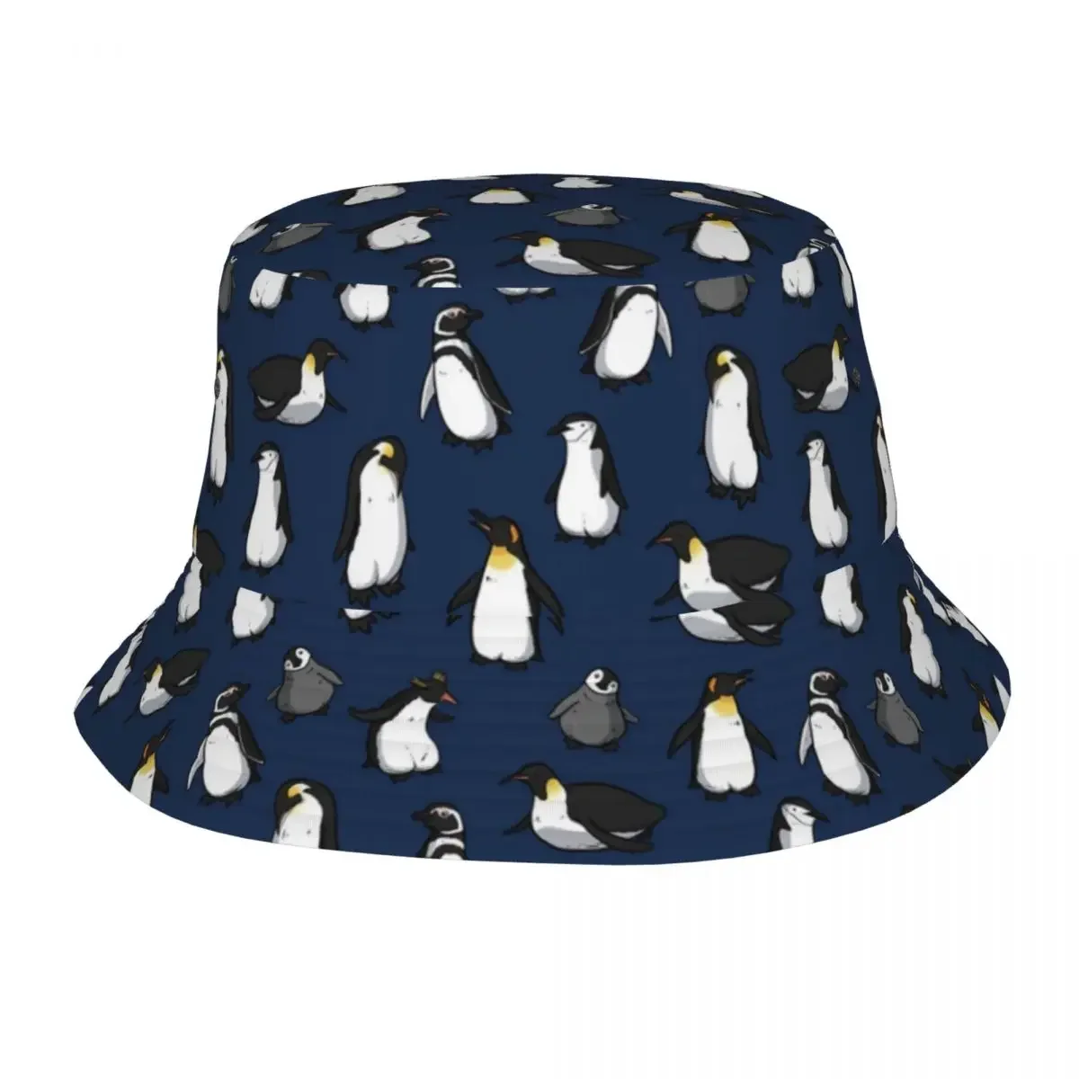 Street Cute Penguin Cartoon Pattern Bucket Hat Unisex UV Protection Hiking Animal Fishing Cap Summer Travel Headwear Bob