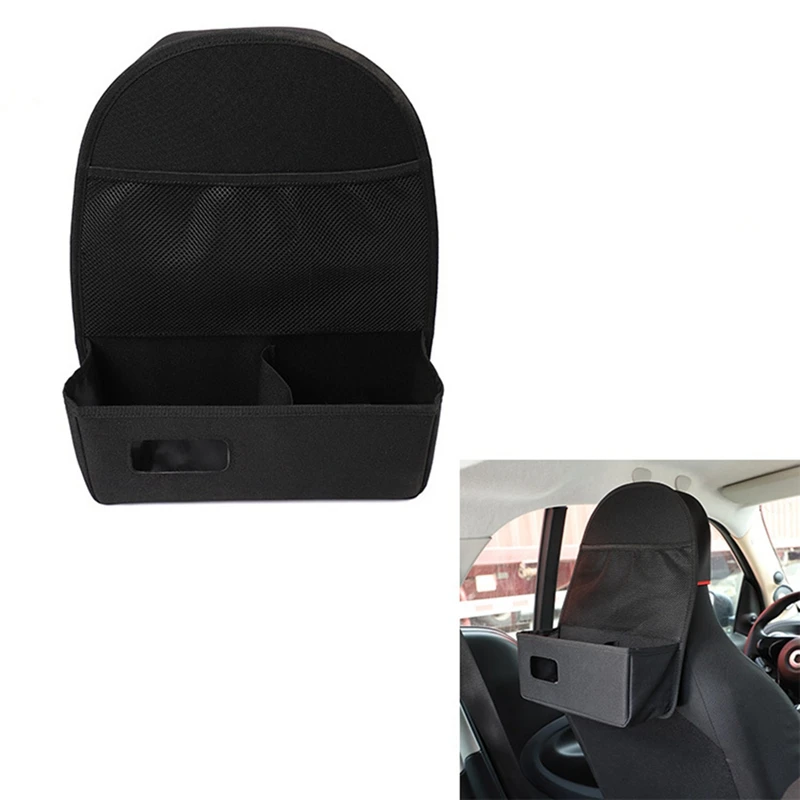 Car Interior Seat Back Organizer Upgraded Waterproof Trash Bag Foldable Storage Bag For 2016-2021 Benz Smart 453