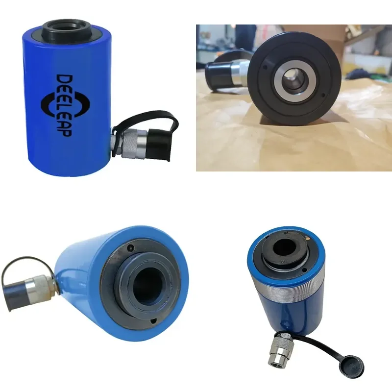 High Quality DEELEAP 30T Single Action Push Hollow Piston Hydraulic Cylinder Steel Jack Diameter 90-100mm Stroke 155mm 1