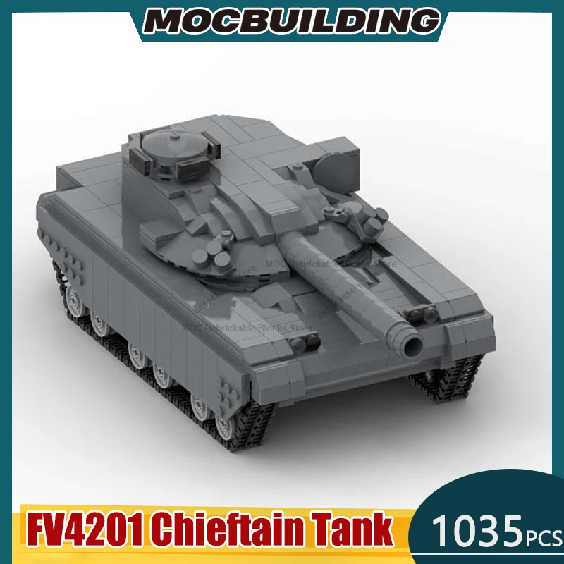 MOC Building Blocks FV4201 Chieftain Tank Model DIY Assemble Bricks Military Educational Collection Display Toys Gifts 1035PCS