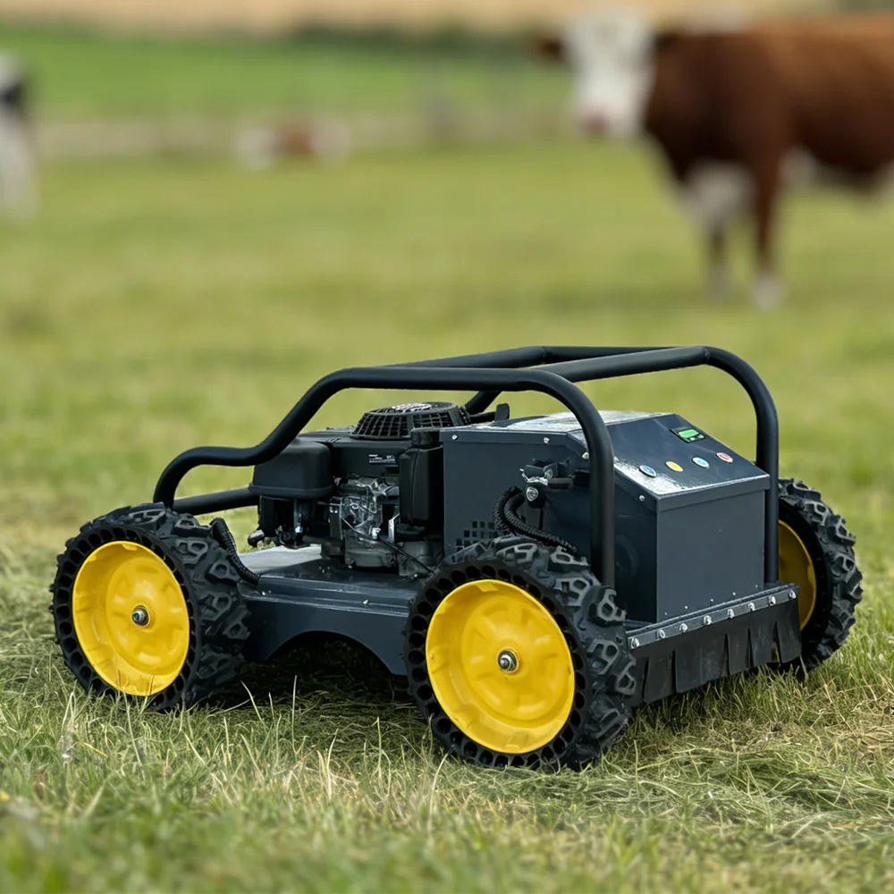 

【2026】Газонокосилка-робот на четырех колесах с дистанционным управлением, 200 м радиус действия, ширина скашивания 550 мм, двигатель Loncin, настраиваемая, подходит для семейных ферм и холмистой местности