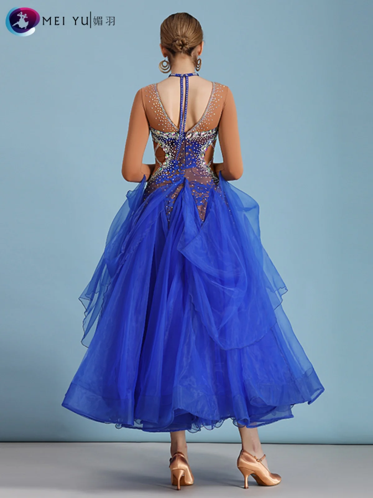 Robe de danse moderne incrustée de diamants, Costume de spectacle pour salle de bal, vêtements de compétition, My828, nouvelle collection 2025