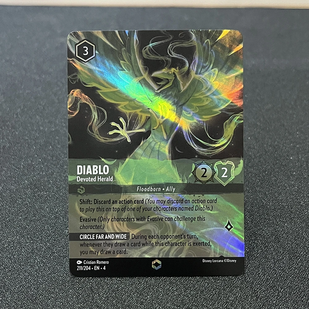 Enchanted chanted บทที่4 lorcana Foil Card ภาษาอังกฤษพร็อกซี่ TCG การ์ดเกม Diablo Cinderella Sisu ursu จัสมิน Goofy