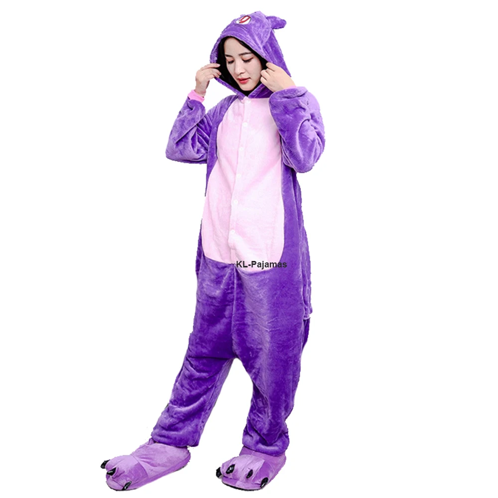 Kigurumi Volwassen Kat Onesie Vrouwen Mannen Paar Winter Eendelig Dier Pyjama Nachtjapon Nachtkleding Flanel Anime Cartoon Cosplay Kostuum