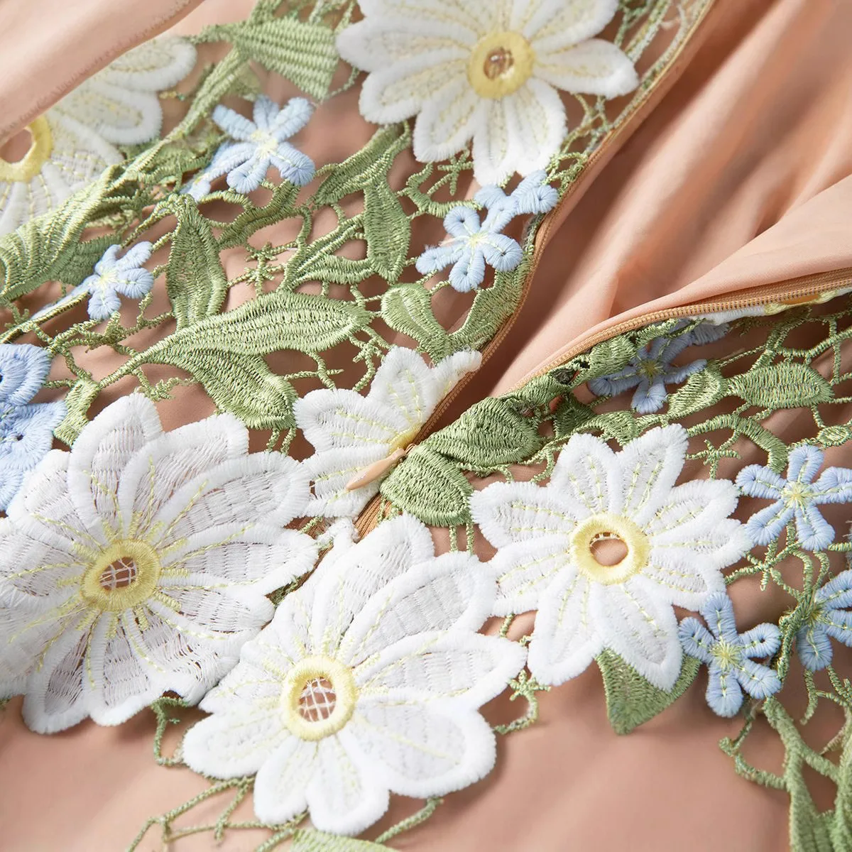 Sexy Damen-Hosenträgerkleider mit dreidimensional bestickten Blumen, V-Ausschnitt, schmale Passform, wasserlösliche Spitze, langes Kleid für den Urlaub