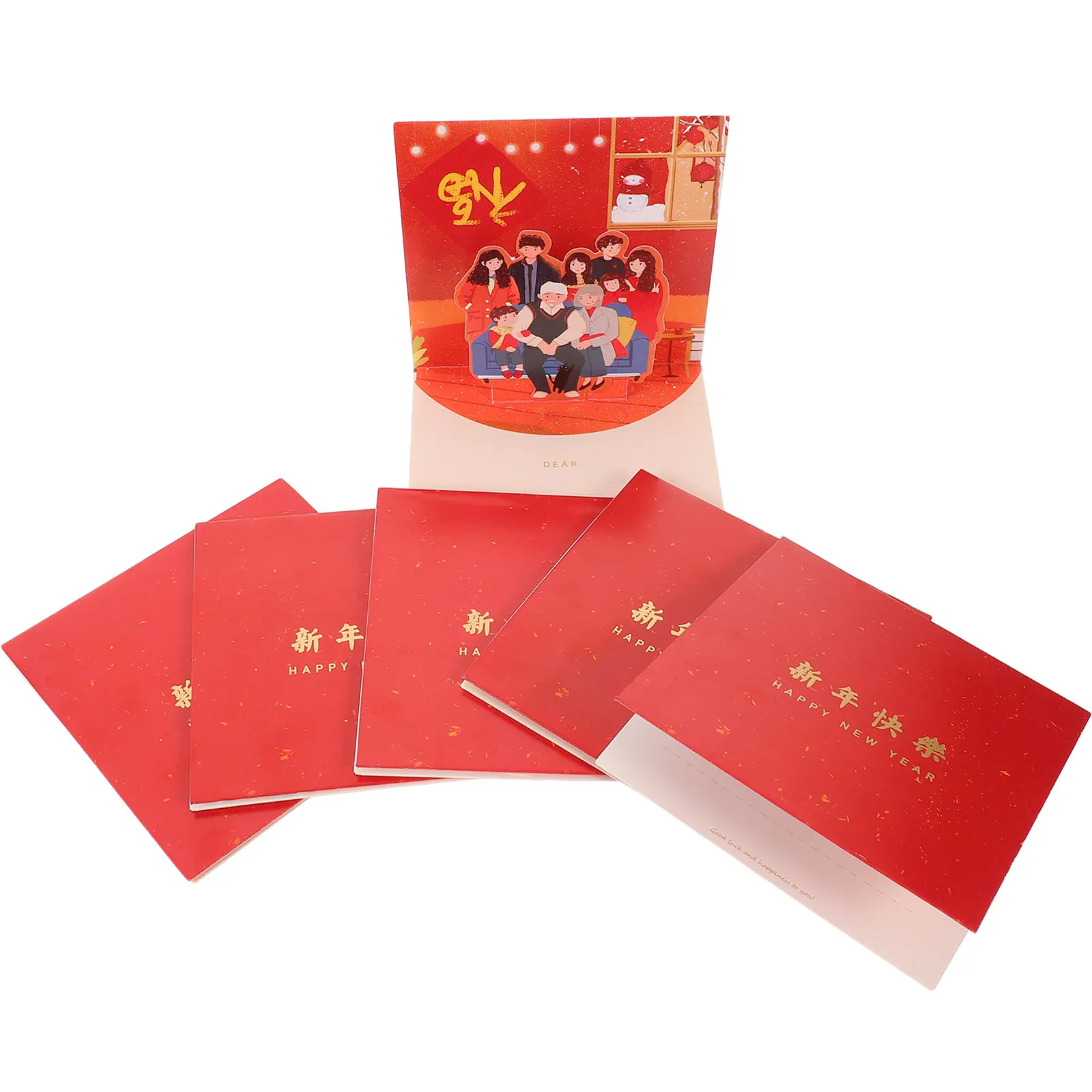 

6Pcs New Year Greeting Card Premium Paper Craft Unique Shape Elegant Design Holiday Party Decor New Year Gift Card Festive