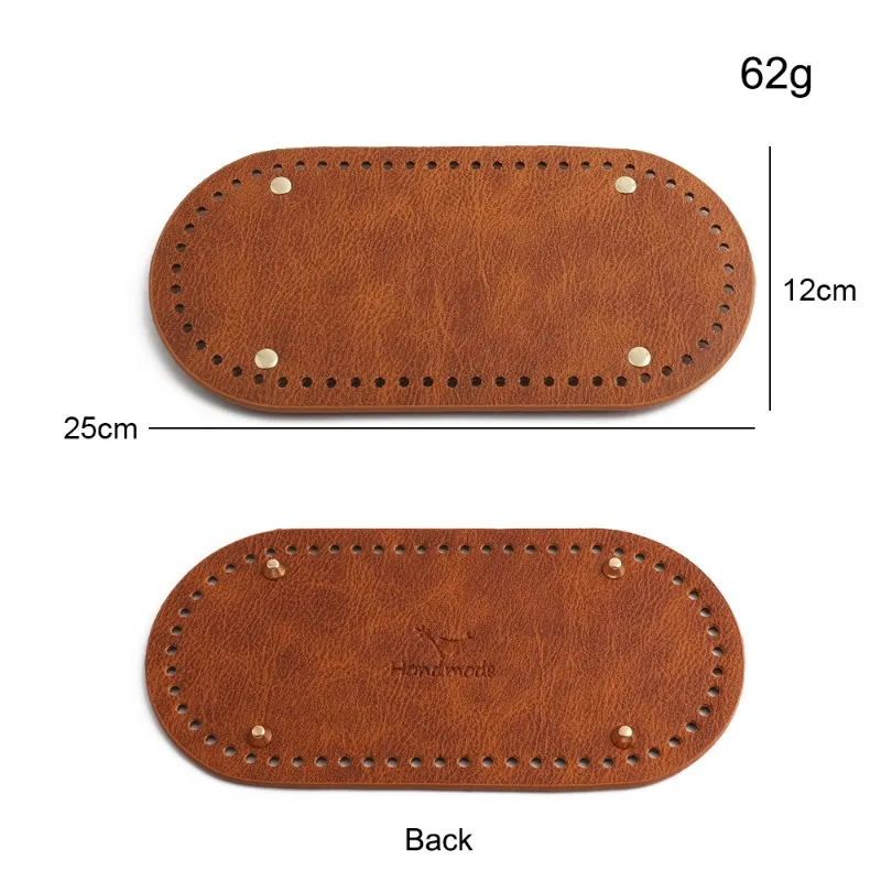 1/2/6PCS Oval/Round Pre-Punched Leather Bag Bases with Rivets PU Bag Bottoms for DIY Crochet and Hand Woven Bags