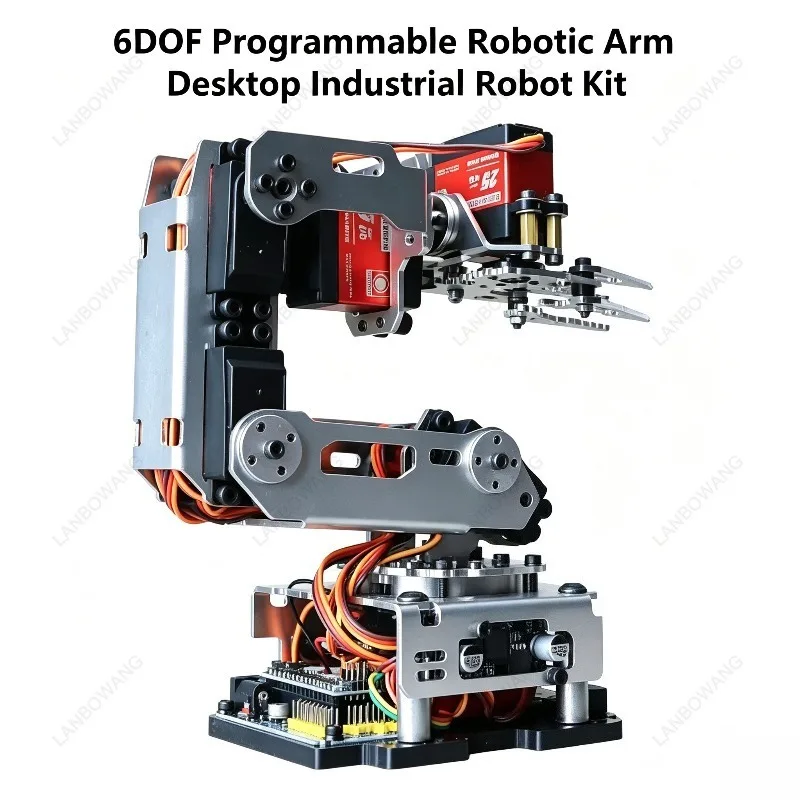 6 DOF Metal Mechanical Arm, Aluminum Alloy Bracket, APP Programmable Robotic Arm for Arduino DIY Robot Kit