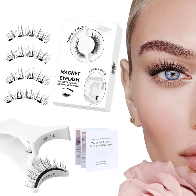 Heißer Verkauf magnetisches falsches Wimpern-Set, leichter kleiner Teufel, ein Paar kleberfreie Supernatural-Nerzhaarimitation