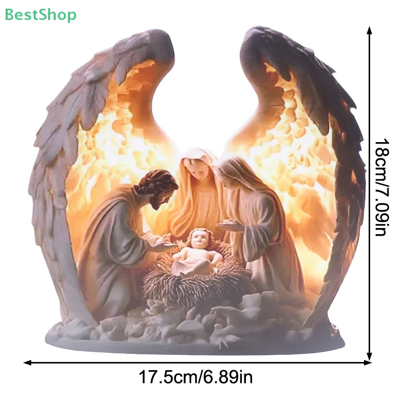 🍄 2D شقة الاكريليك المهد يسوع الولادة المشهد عيد الميلاد الجدول محور ملحق ديكور المنزل مكتب زخرفة الحفلات #6