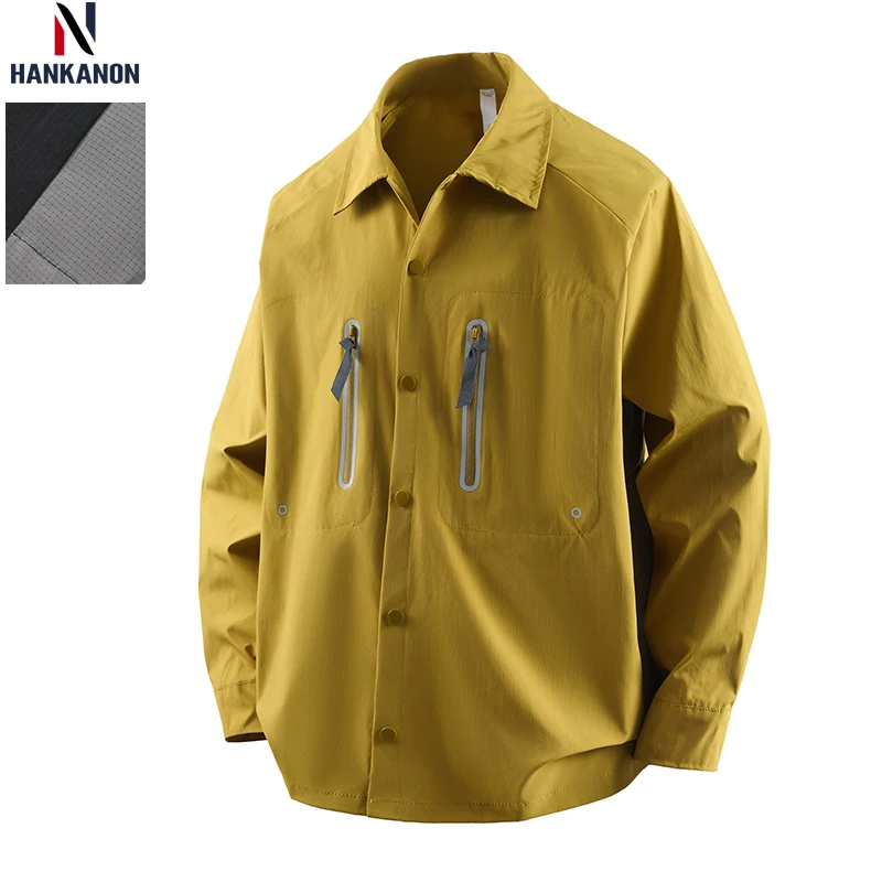 Outdoor Lightweight Waterproof Wear - Resistant Color - Blocking Shirt - Collar Loose Functional Trendy Jacket Unisex Camping