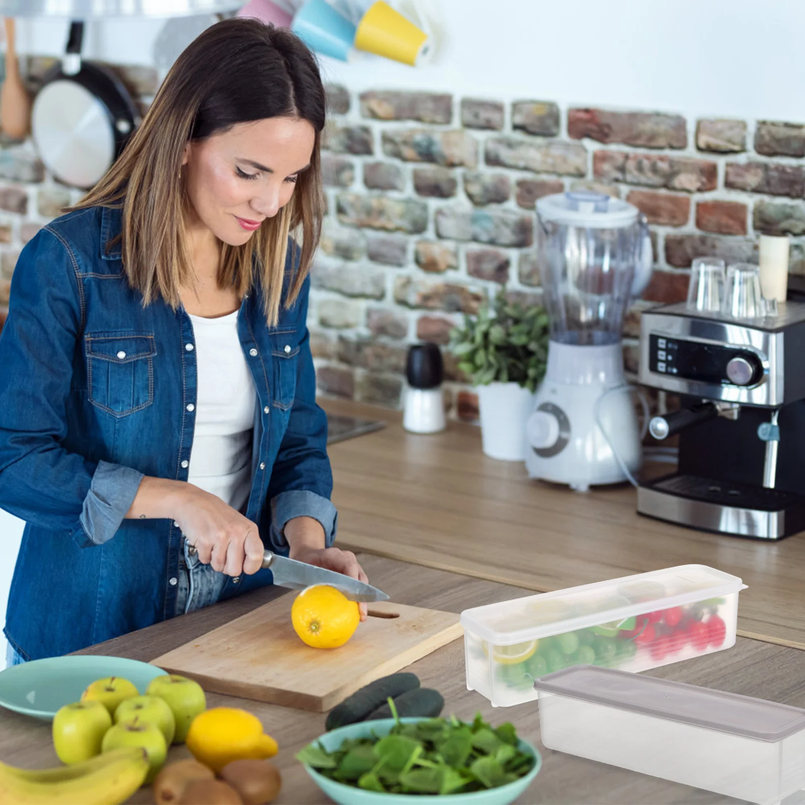 

3 pcs Sealed Food Box Transparent Pp Plastic Container For Fridge Food Organizer Bread Cheese Storage Multiple Colors