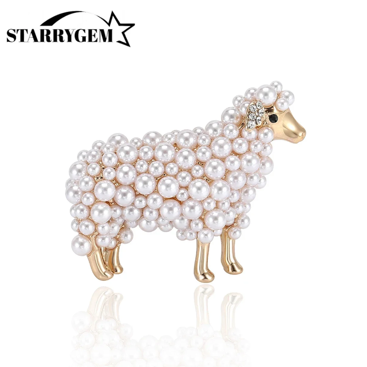 

Trendy Pearl Sheep Brooches for Women Unisex 3-color Animals Corsage Office Party Friend Gifts Jewelry Accessories