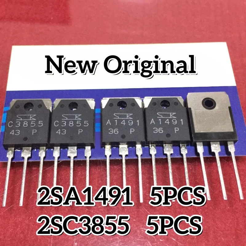 5Pairs(5PCS 2SA1491+5PCS 2SC3855) Genuine Brand New Original 2SA1491 2SC3855 A1491 C3855