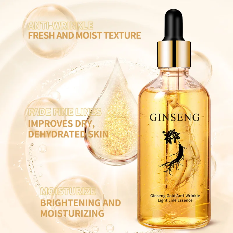 100ml Ginseng Gold Facial Serum Hydrating Anti-Wrinkle Brightening Skin Care Liquid Essence for Face Care