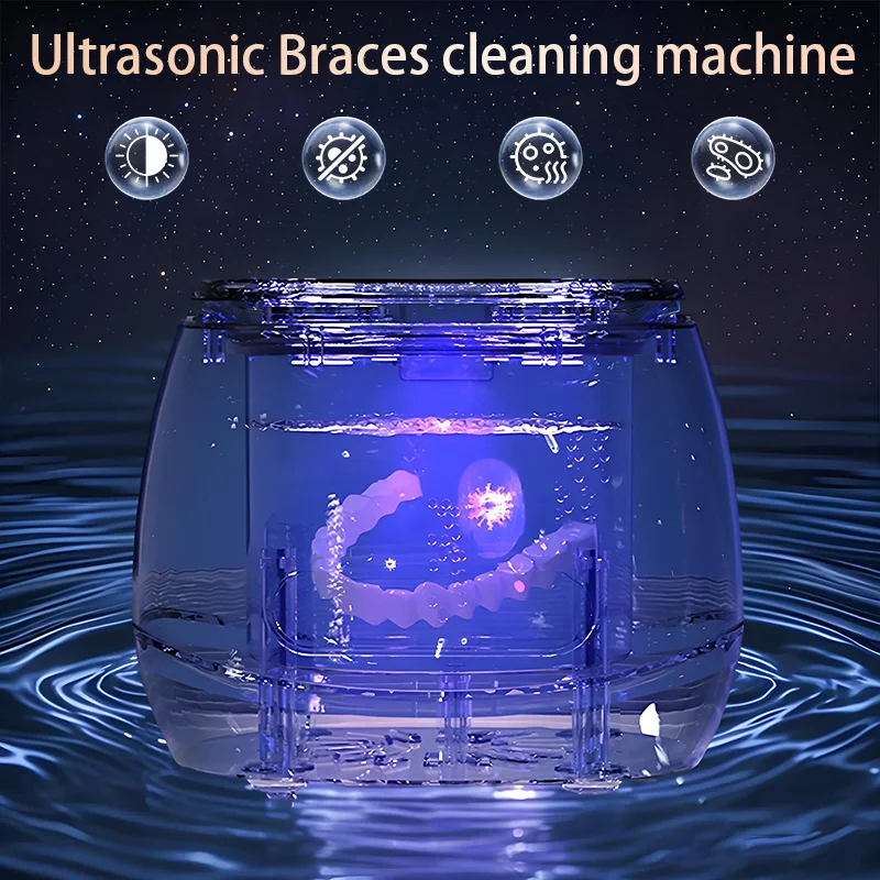 Compact Ultrasonic Multifunctional Cleaning Machine USB - Small Household Jewelry Cleaner for Makeup Brushes Braces Mouthguards