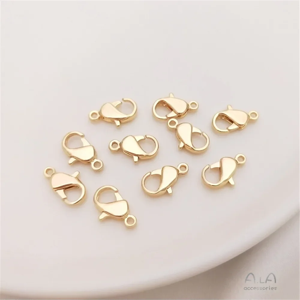 South Korea Imported Lobster Buckle 14K Gold Color Plane Spring Buckle Accessories DIY Bracelet First Accessories Material