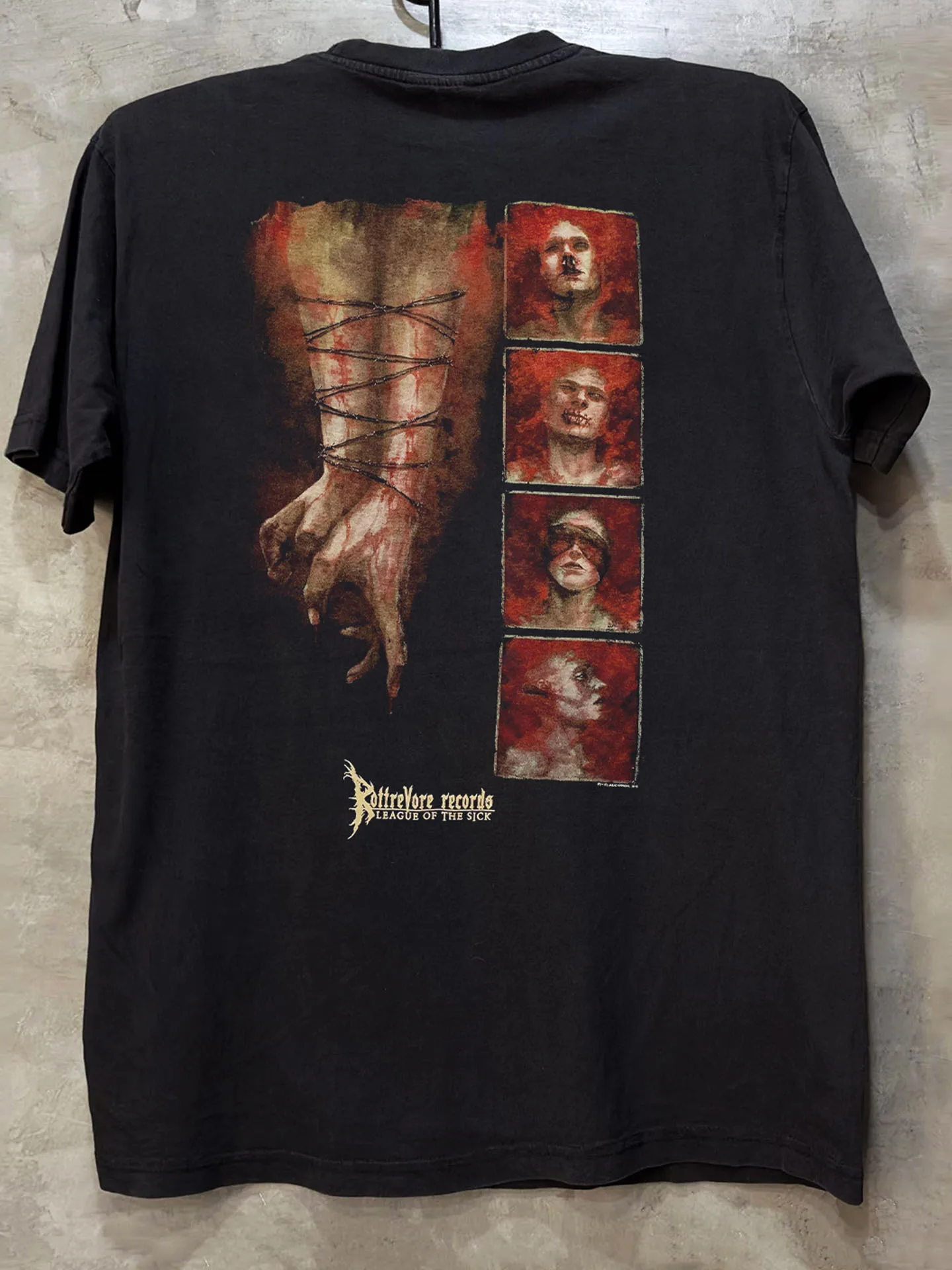 Jasad Band Dark Horror Oil Painting Short Sleeve T-Shirt Cotton Unisex Half Sleeve Heavyweight Summer Fashion round Neck T-Shirt