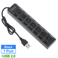 USB HUB USB Switch USB Hub 2.0 Adapter High Speed Multi 7 Ports Hub USB with On/Off Portable USB Splitter For Computer PC Laptop