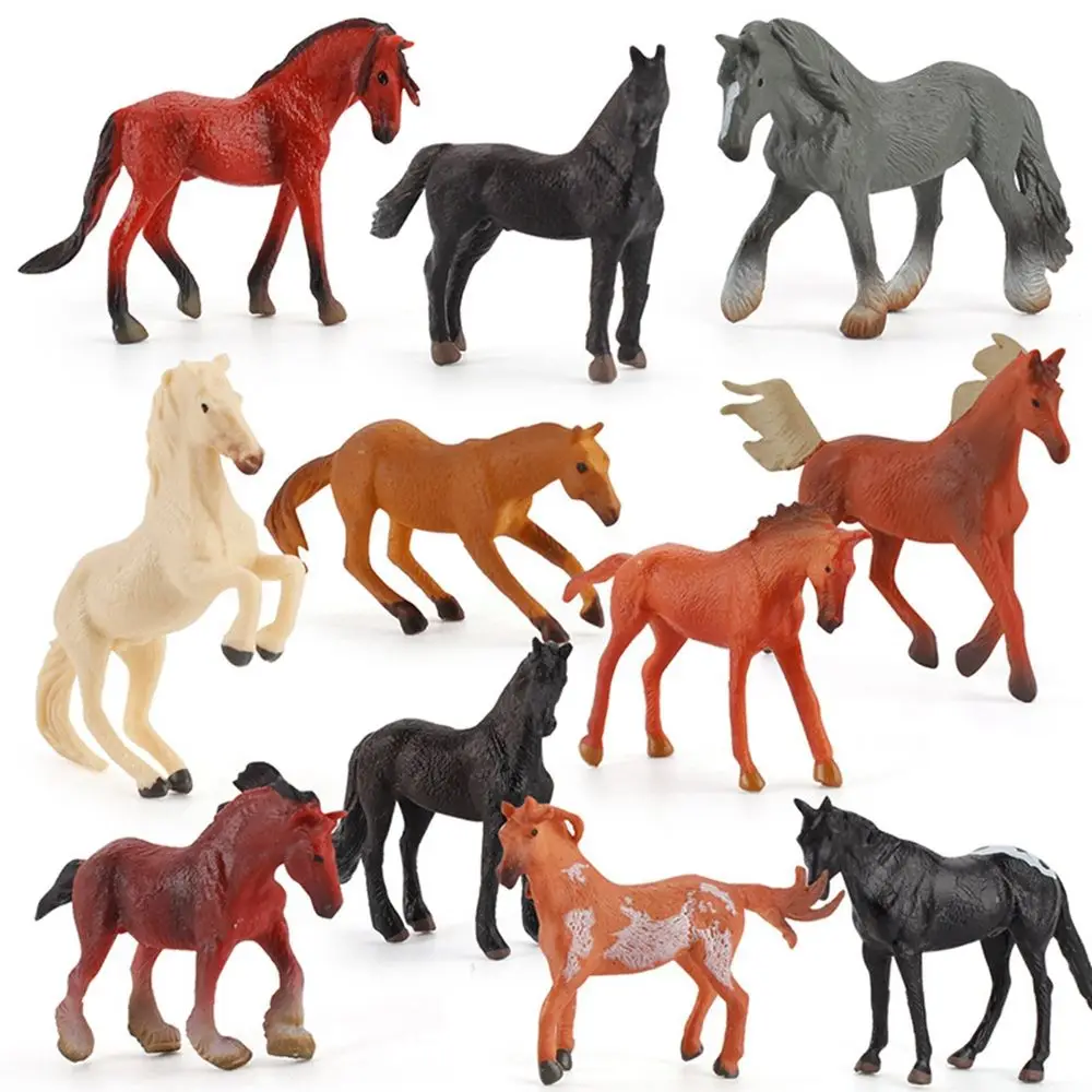 Figuras de folga árabe simulação pônei presentes das crianças ornamentos de mesa brinquedos educativos modelos animais cavalo em miniatura