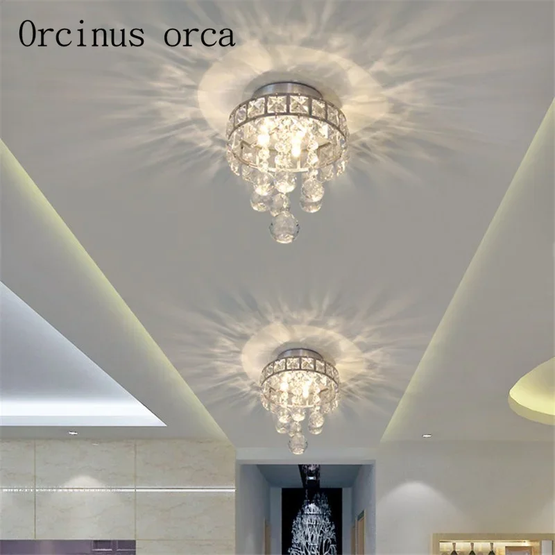 

Led luxury crystal lamp circular ceiling hall lamp porch corridor lamp Postage free