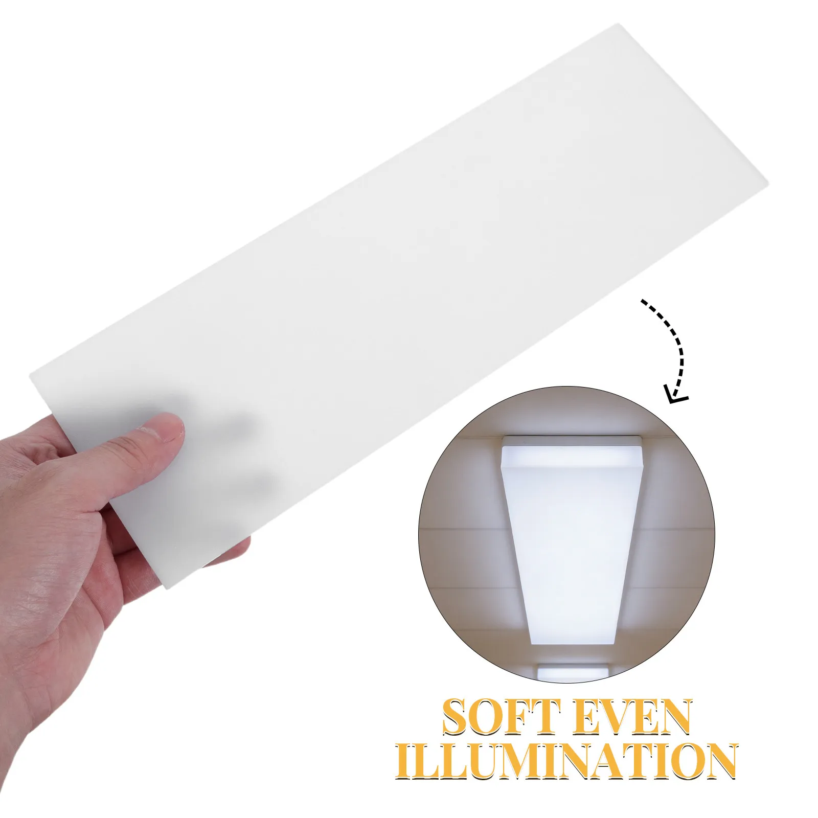 Acrylic LED Light Diffuser Panel White Translucent Ceiling Cover 8 x 4 Inch for Bedroom Office Living Room