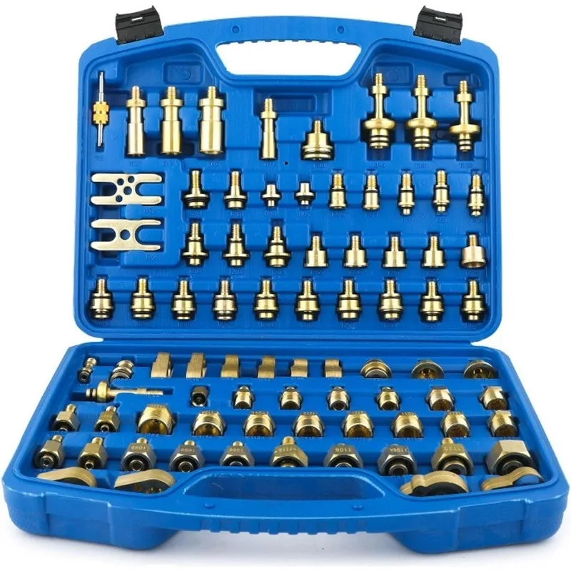 82Pcs A/C Air Conditioning Leak Test Detector Kit, Universal A/C Compressor Detection Repair Tool Set for Automotive System