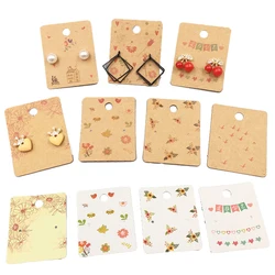 50pcs 5x4cm Earring Card Holder Paper Stand For Stud Ear Jewelry Hanging Display Small Business Packaging Material Supplies