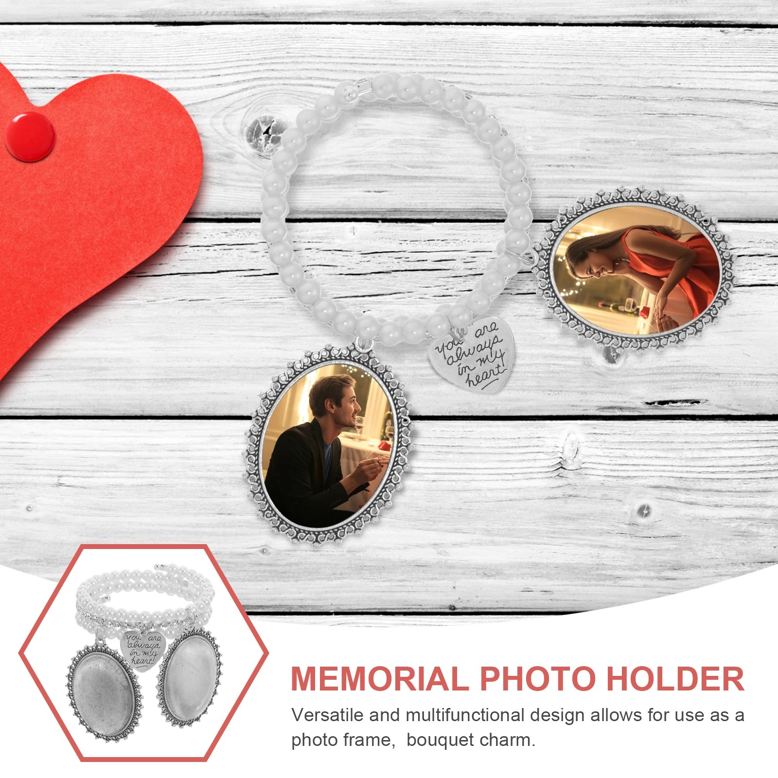 

Wedding Bouquet Photo Frame Charm Memorial Picture Holder Pendant DIY Pendant Tray for Wedding Memory Jewelry DIY Accessories