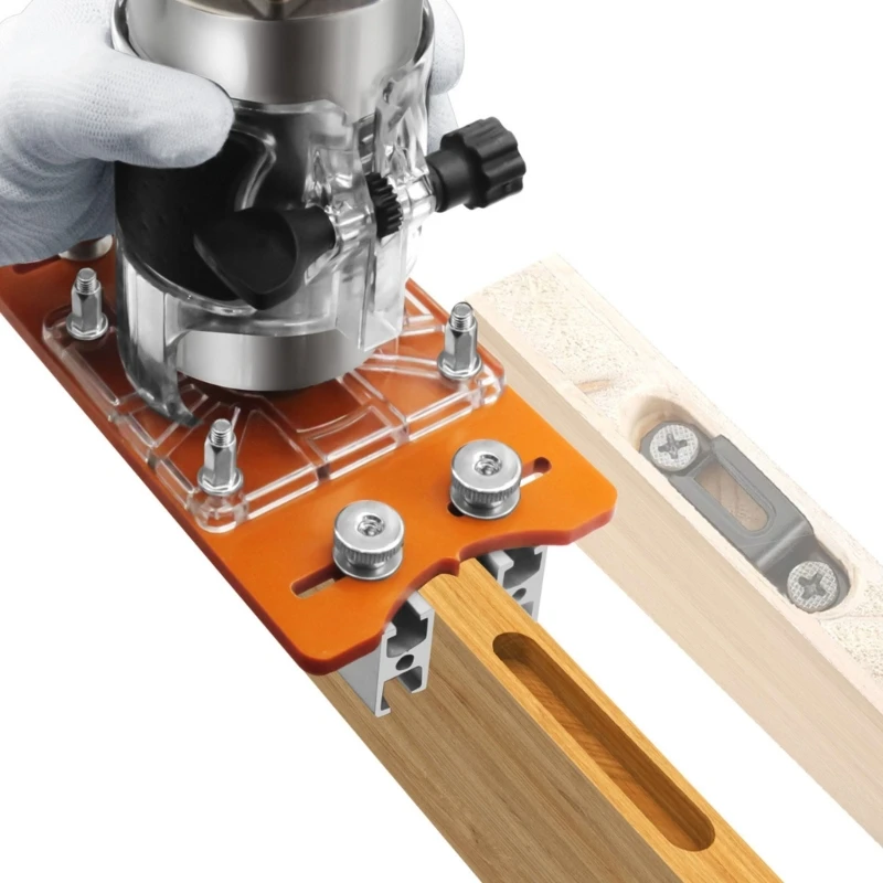 Router Slotting Locator 2 in 1 Palms Router Base Router Slotting Bracket for 65mm Trimmer Carbinet Closet