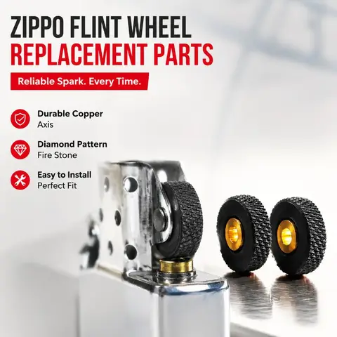 Diamond‑Pattern Flint‑Wheel with Copper‑Axle Compatible for ZIPPO Kerosene Lighter Durable Grinding‑Gear Spare‑Part Practical